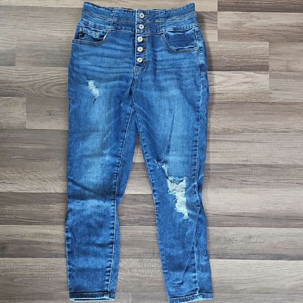 KanCan High Rise Blue Distressed Jeans